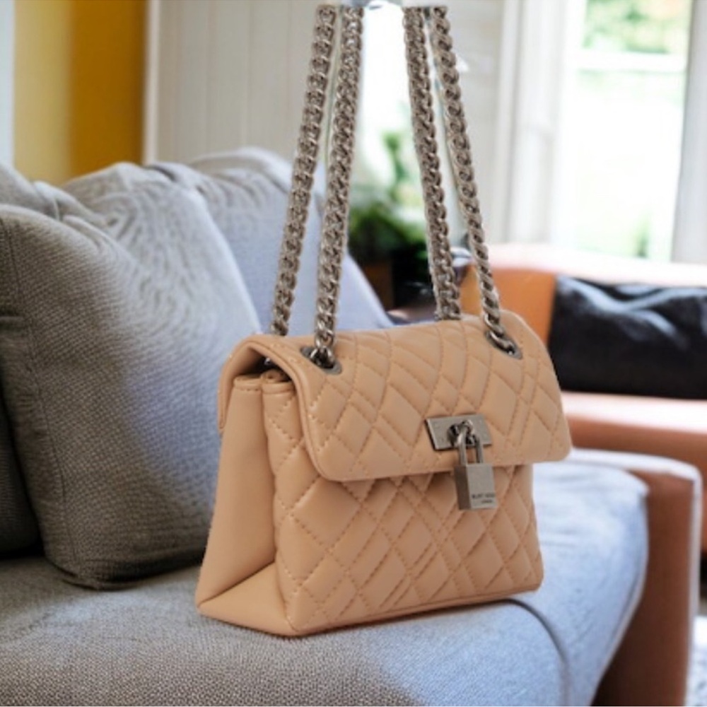 Kurt Geiger Beige Quilted Shoulder Bag
